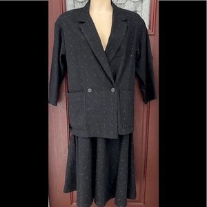 Retro 1980s NEW WAVE Confetti Blazer Skirt Black